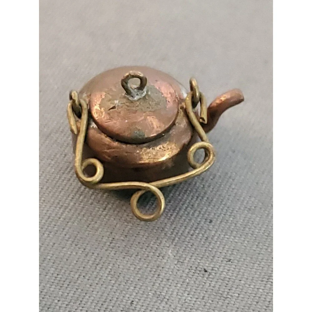 Antique Copper Penny Miniature Tea Kettle One Cent ½